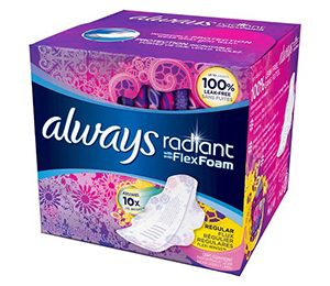 Always Radiant Regular with Wings Scented Pads - 15 Count