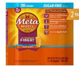 Metamucil. Fiber psyllium supplement. Sugar free. Orange. 53.2 OZ / 2 PK