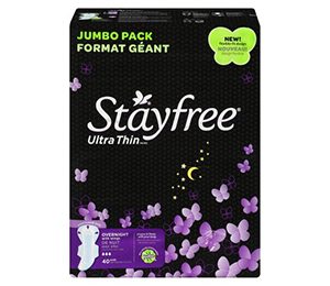Stayfree Ultra Thin Overnight Pads with Wings - 40 Count