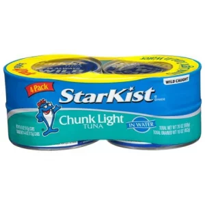 StarKist Tuna in Water, Chunk Light, 4 Pack 4-5oz cans