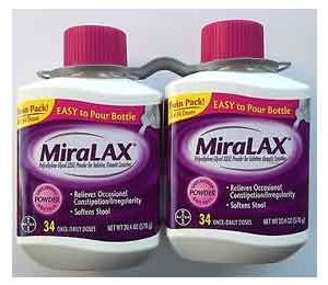 Miralax Powder Laxative, 68 Doses, 2 x 20.4 oz