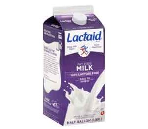 Lactaid Fat-Free Milk, 100% Lactose-Free, Half-Gallon