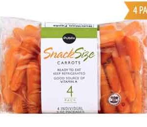 Publix Snack Size Carrots, 4 Pack x 3 oz each