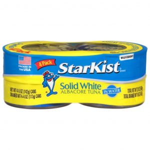 Starkist Tuna in Water, Albacore, Solid White, 4 Pack 4-5oz cans