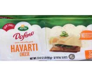 Arla Havarti Cheese, Sliced 2 Lbs, 32 Slices