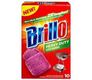 Brillo, Red Heavy-Duty Steel Wool Soap Pads. 10-Count