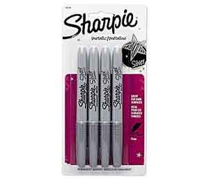 Sharpie Metallic Fine Point Permanent Markers, Silver, 4 pack