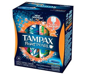 Tampax Pocket Pearl Super Plus Absorbency Unscented Compact Tampons - 18 Count