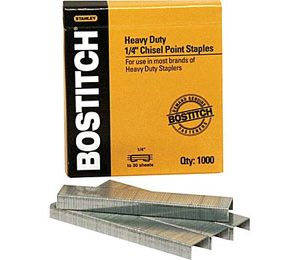 Stanley Bostitch Heavy-Duty Premium Staples , 1/4 - 1,000 Staples