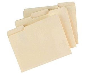 Manila File Folders, Letter, 3 Tab, Assorted Position, 100 Pack