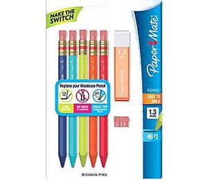 Paper Mate Mates Mechanical Pencil Starter Set, Assorted - 5 Pack