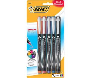 BIC Intensity Permanent Pens, Fine Point, Assorted Fashion Colors - 5 Pack