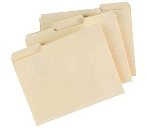 Manila File Folders, Letter, 3 Tab, Assorted Position, 250/Box