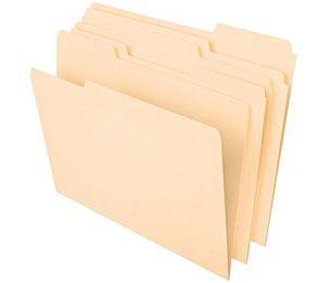 Top-Tab File Folders, 1/3 Cut, Manila, Letter-Size, 24/Pack