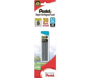 Pentel Premium Hi-Polymer Lead Refills, 0.7mm, HB - 30 Leads
