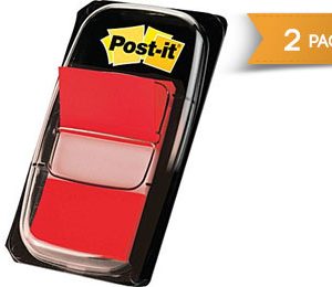 Post-it 1 Red Flags with Pop-Up Dispenser, 2/Pack