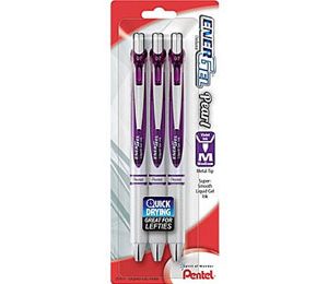 Pentel EnerGel Pearl Retractable Gel-Ink Pens, Medium Point, Violet - 3 Pack