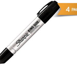 Sharpie King Size Chisel Tip Permanent Markers, Black - 4 Pack