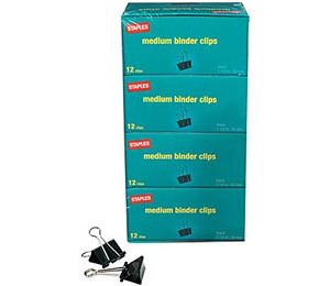 Medium Metal Binder Clips Bulk Pack, Black, 1 1/4