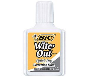 BIC Wite-Out Brand Quick Dry Correction Fluid, White, 3/Pack