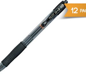 Pilot G-2 Retractable Gel-Ink Pens, Fine Point, Black - 12 Pack