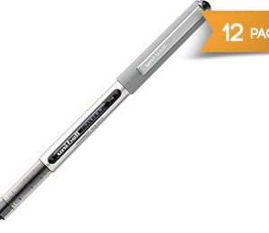 Uni-ball Vision Rollerball Pens, Fine Point, Black - 12 Pack