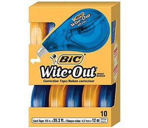 BIC Wite-Out Brand EZ Correction Correction Tape, 10/Pack