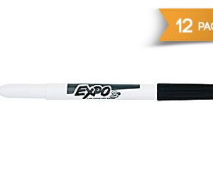 EXPO Low Odor Dry Erase Marker, Fine Point, Black, Dozen