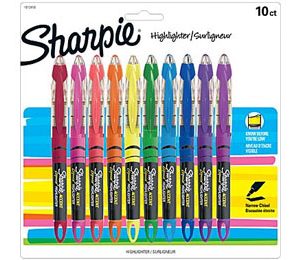 Sharpie Liquid Accent Highlighter, Assorted - 10 Pack