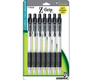 Zebra Z-Grip 0.7 mm Clear Mechanical Pencils - 7 Pack