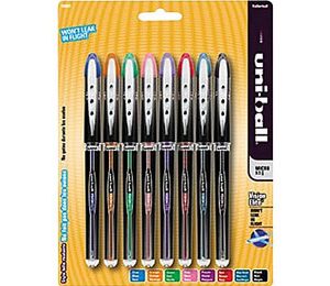Uni-ball Vision Elite Rollerball Pens, Micro Point, Assorted - 8 Pack