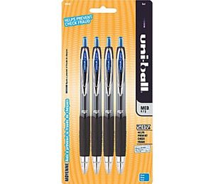 Uni-ball  Signo 207 Retractable Gel Pen, 0.7 mm Medium, Blue - 4 Pack