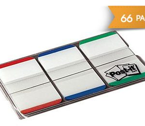 Post-it 1 Durable Tabs, Green/Blue/Red - 66 Pack