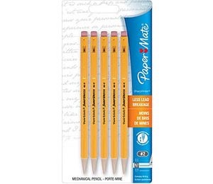 Paper Mate Sharpwriter Mechanical Pencils, .7mm, Yellow Barrel - 5 Pack