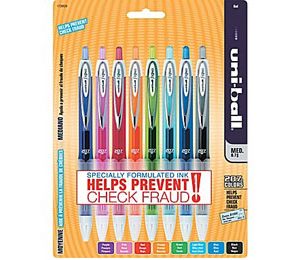 Uni-ball  Signo 207 Retractable Gel Pen, 0.7 mm Medium, Assorted - 8 Pack