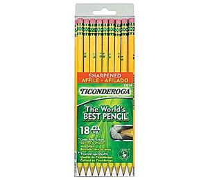 Dixon Ticonderoga Presharpened Pencil, Yellow - 18 Pack