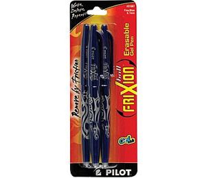 Pilot FriXion Erasable Gel-Ink Pens, Fine Point, Blue Ink - 3 Pack