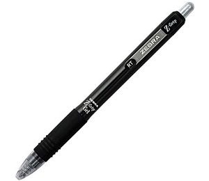 Zebra Z-Grip Gel Retractable Pens, 0.7mm, Black, Dozen
