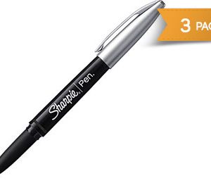 Sharpie Pen with Grip, Fine Point, Black - 3 Pack