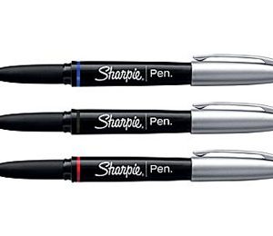 Sharpie Pen with Grip, Fine Point, Assorted - 3 Pack