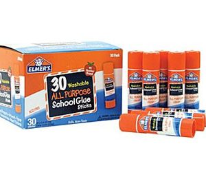 Elmer's Clear Glue Stick Class Pack, .24oz, 30 Pack