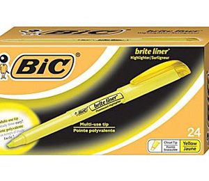 BIC Brite Liner Highlighters, Chisel Point, Yellow - 24 Pack