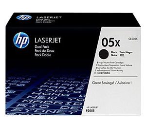HP 05X Black Toner Cartridge (CE505XD), High Yield Twin Pack