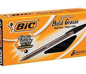 BIC Cristal Ballpoint Stick Pens, Bold Point, Black - 24 Pack