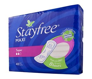 Stayfree No Wings Maxi Super Pads - 48 Count