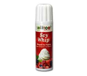 Soya Too Whipped Soy Topping, Vegan, Dairy Free, No Cholesterol, 7 Oz