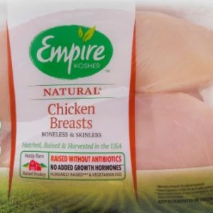 Empire Kosher Natural Boness Skinless Chicken Breasts 5-6 lbs
