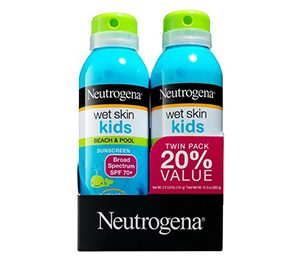 Neutrogena Wet Skin Kids Sunscreen Spray Broad Spectrum SPF 70 2PK - 5 Oz