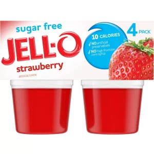 Jell-O Strawberry Sugar Free Jello Cups Gelatin Snack - 12.5oz/4ct