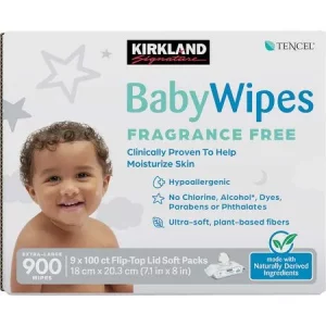 Kirkland Signature Baby Wipes Fragrance Free, 900 ct